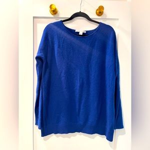 Blue Diana Von Furstenberg cashmere sweater.
